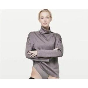 Lululemon Principal Dancer Funnel Neck Sweater Merino Wool Gray 10